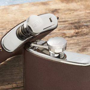 Personalized Hand Stitched Leather Hip Flask