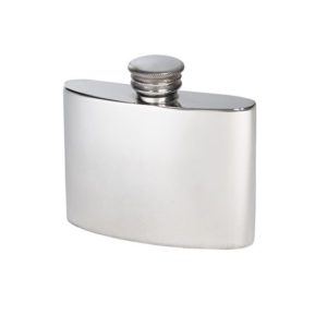 Personalized 2 oz Plain Pewter Kidney Hip Flask