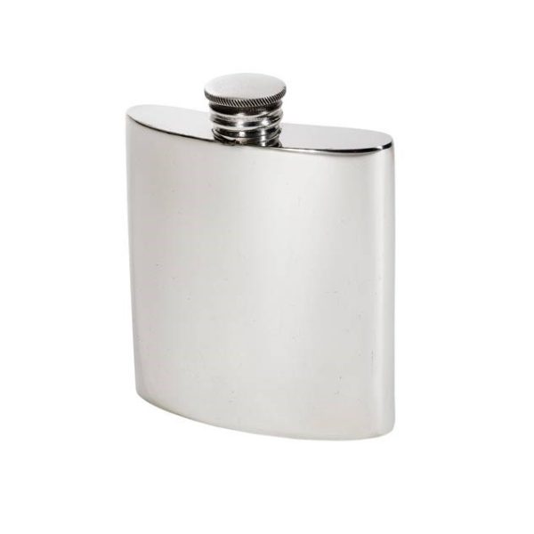 Personalized 3 oz Plain Pewter Kidney Hip Flask