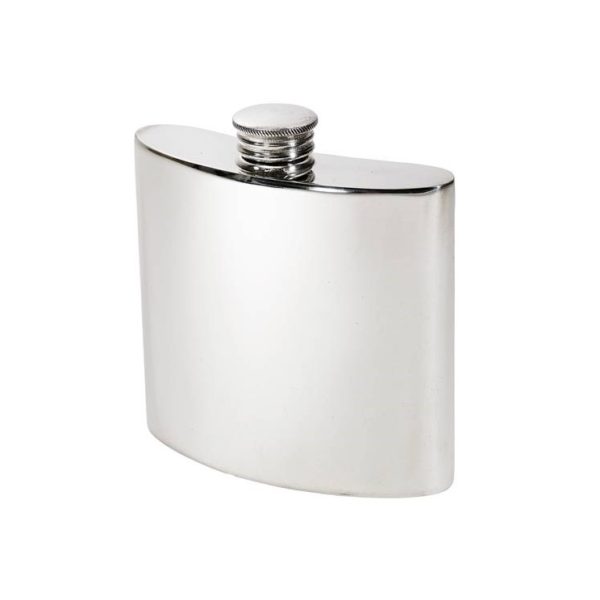 Personalized 4 oz Plain Pewter Kidney Hip Flask