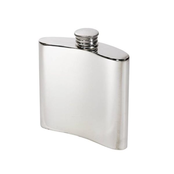 Personalized 4 oz Plain Pewter Kidney Hip Flask