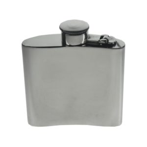 Personalized 4 oz Plain Pewter Kidney Hip Flask with Captive Top