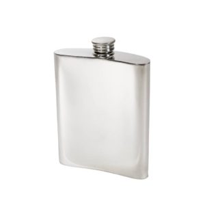 Personalized 6 oz Prince of Wales Feathers Pewter Kidney Hip Flask