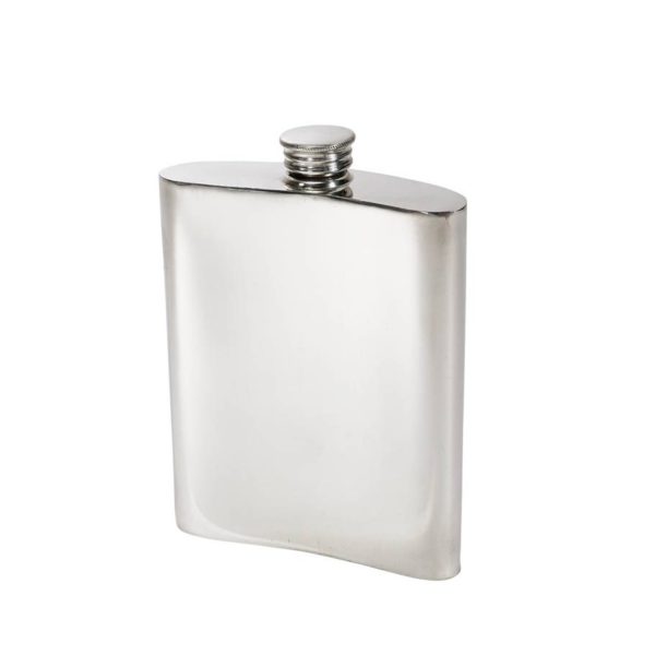 Personalized Three Lions 6 oz Pewter Kidney Hip Flask