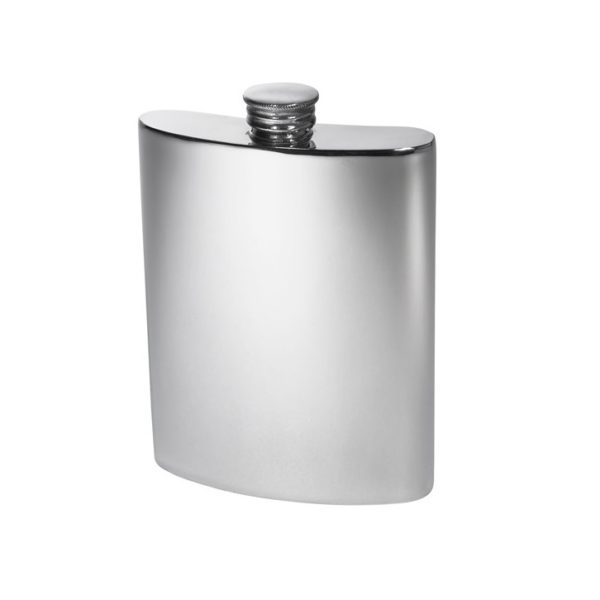 Personalized 6 oz Plain Pewter Kidney Hip Flask