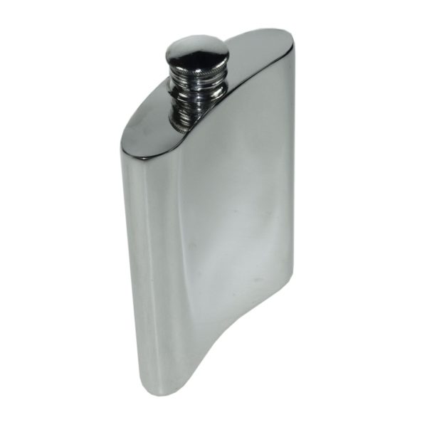Personalized 6 oz Plain Pewter Kidney Hip Flask