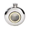 Personalized 6 oz Round Brass Porthole Pewter Hip Flask