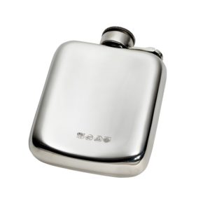 Personalized 4 oz Plain Pewter Pocket Hip Flask with Captive Top