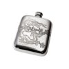 Personalized 4 oz Chinese Dragon Pewter Pocket Hip Flask