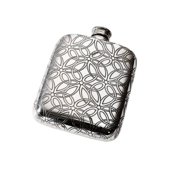 Personalized Triquetra 4 oz Pewter Pocket Hip Flask