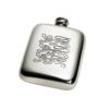 Personalized Three Lions 4 oz Pewter Kidney Hip Flask