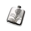 Personalized Peacock Feather 4 oz Pewter Pocket Hip Flask