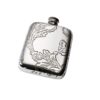 Personalized 4 oz Acanthus Pattern Pewter Pocket Hip Flask