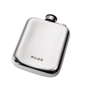 Personalized 6 oz Plain Pewter Pocket Hip Flask with Captive Top