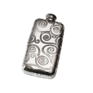 Personalized 3 oz Tree of Life Pewter Pocket Flask
