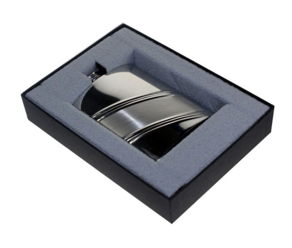 Personalized Diagonal Stripe Hip Flask with Free Engraving