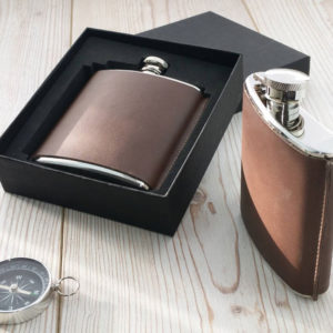 Leather Hip Flask - Standing Seam Personalized Flask 2
