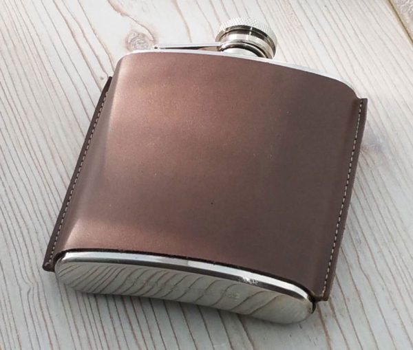 Leather Standing Seam Hip Flask