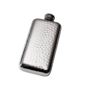 Personalized 3 oz Hammered Pewter Pocket Hip Flask